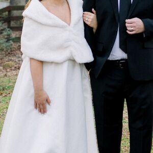 BHLDN MAXIME SATIN-LINED FAUX FUR WRAP